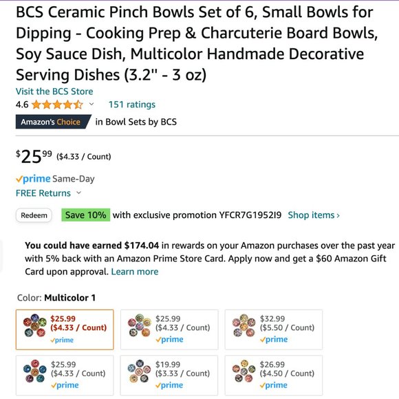 BCS Ceramic Pinch Bowl Set - Picture 4 of 4